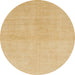 Round Abstract Orange Solid Rug, abs1535