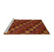 Sideview of Machine Washable Abstract Tomato Red Rug, wshabs1536