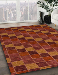 Abstract Red Checkered Rug, abs1536