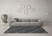 Machine Washable Checkered Gray Modern Rug in a Living Room,, wshabs1536gry