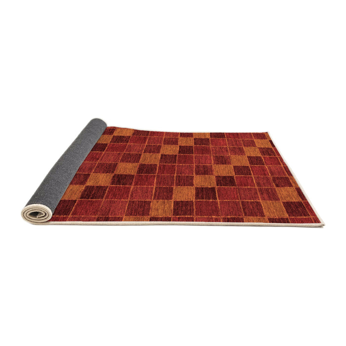 Sideview of Checkered Orange Modern Rug, abs1536org