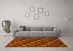Machine Washable Checkered Yellow Modern Rug in a Living Room, wshabs1536yw