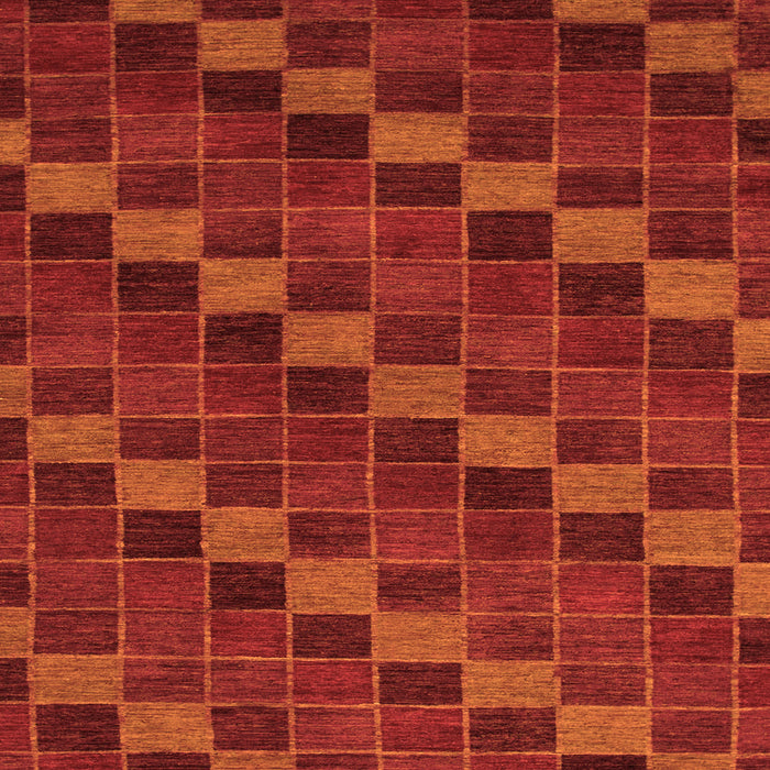 Square Checkered Orange Modern Rug, abs1536org
