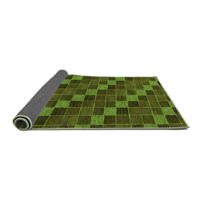 Sideview of Checkered Green Modern Rug, abs1536grn