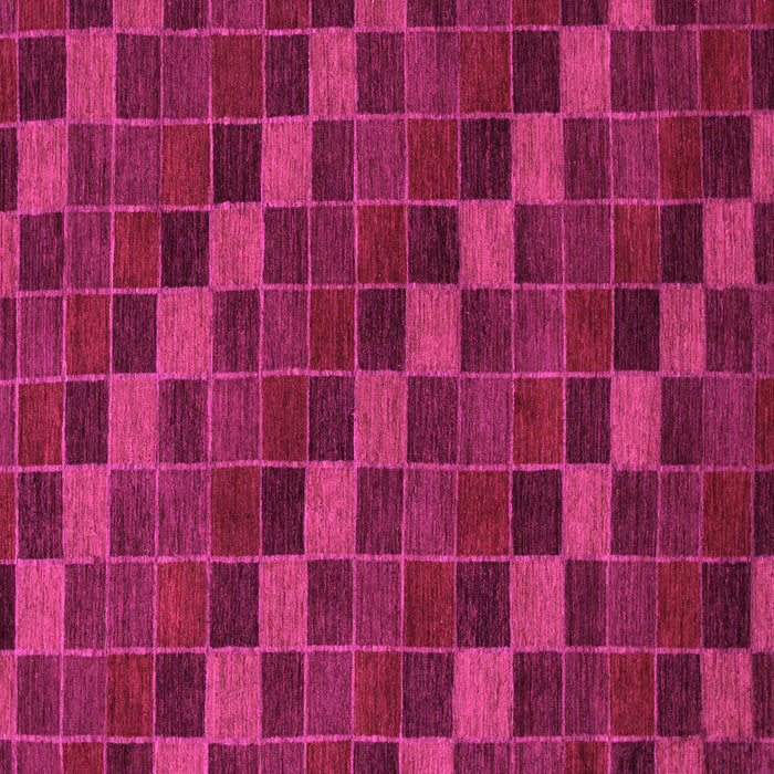 Square Machine Washable Checkered Pink Modern Rug, wshabs1536pnk