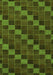 Machine Washable Checkered Green Modern Area Rugs, wshabs1536grn