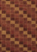 Machine Washable Checkered Brown Modern Rug, wshabs1536brn