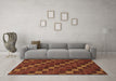 Machine Washable Checkered Brown Modern Rug in a Living Room,, wshabs1536brn
