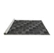 Sideview of Machine Washable Checkered Gray Modern Rug, wshabs1536gry