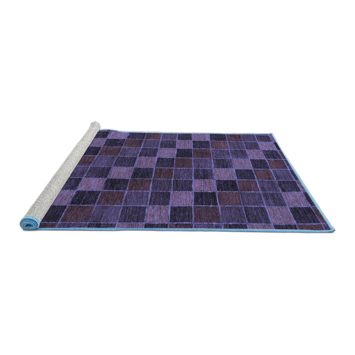 Sideview of Machine Washable Checkered Blue Modern Rug, wshabs1536blu