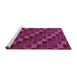 Sideview of Machine Washable Checkered Purple Modern Area Rugs, wshabs1536pur