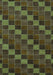 Machine Washable Checkered Turquoise Modern Area Rugs, wshabs1536turq