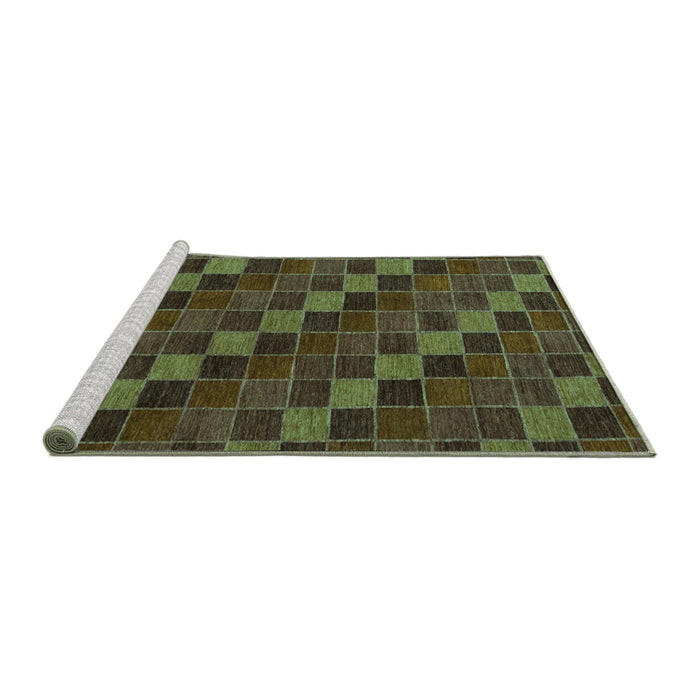 Sideview of Machine Washable Checkered Turquoise Modern Area Rugs, wshabs1536turq