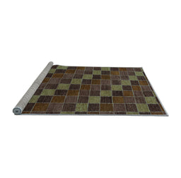 Sideview of Machine Washable Checkered Light Blue Modern Rug, wshabs1536lblu