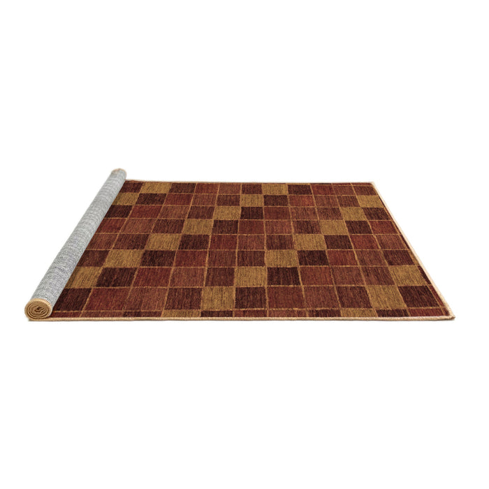 Sideview of Machine Washable Checkered Brown Modern Rug, wshabs1536brn
