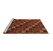 Sideview of Machine Washable Checkered Brown Modern Rug, wshabs1536brn