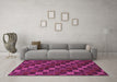 Machine Washable Checkered Purple Modern Area Rugs in a Living Room, wshabs1536pur