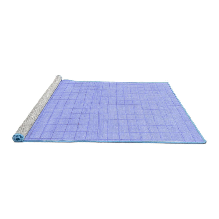Sideview of Machine Washable Solid Blue Modern Rug, wshabs1537blu