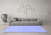 Machine Washable Solid Blue Modern Rug, wshabs1537blu