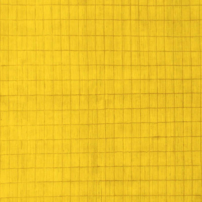 Square Machine Washable Solid Yellow Modern Rug, wshabs1537yw