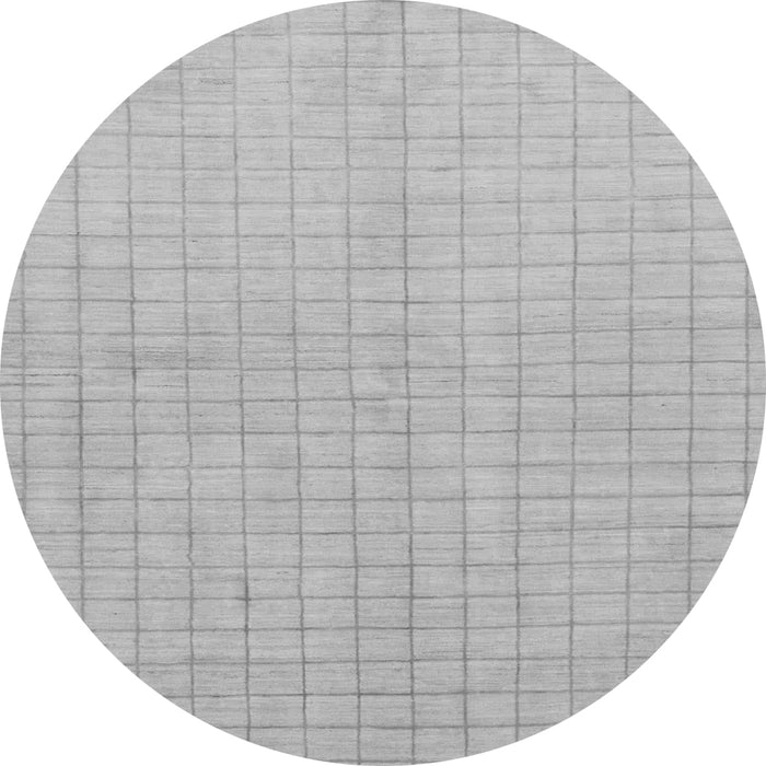 Round Solid Gray Modern Rug, abs1537gry