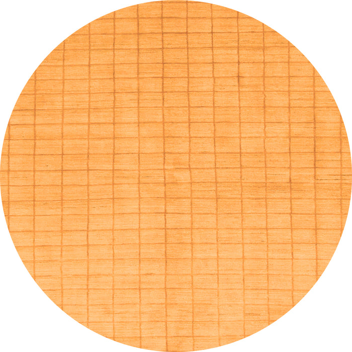 Round Solid Orange Modern Rug, abs1537org