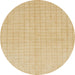 Round Abstract Yellow Solid Rug, abs1537