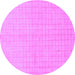 Round Machine Washable Solid Purple Modern Area Rugs, wshabs1537pur