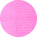 Round Solid Pink Modern Rug, abs1537pnk