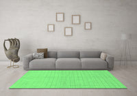 Machine Washable Solid Emerald Green Modern Rug, wshabs1537emgrn