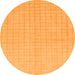 Round Machine Washable Solid Orange Modern Area Rugs, wshabs1537org