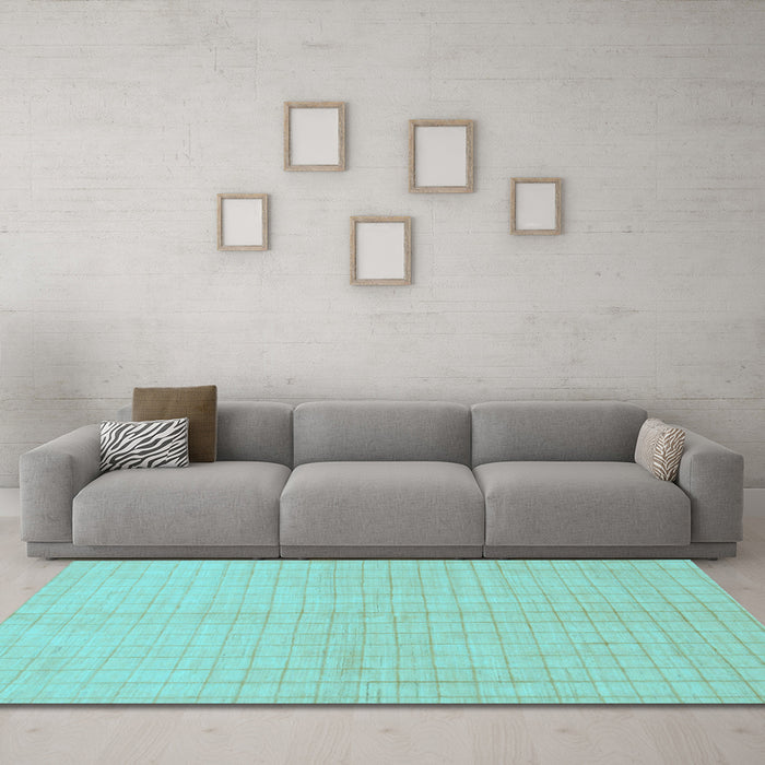 Machine Washable Solid Light Blue Modern Rug in a Living Room, wshabs1537lblu