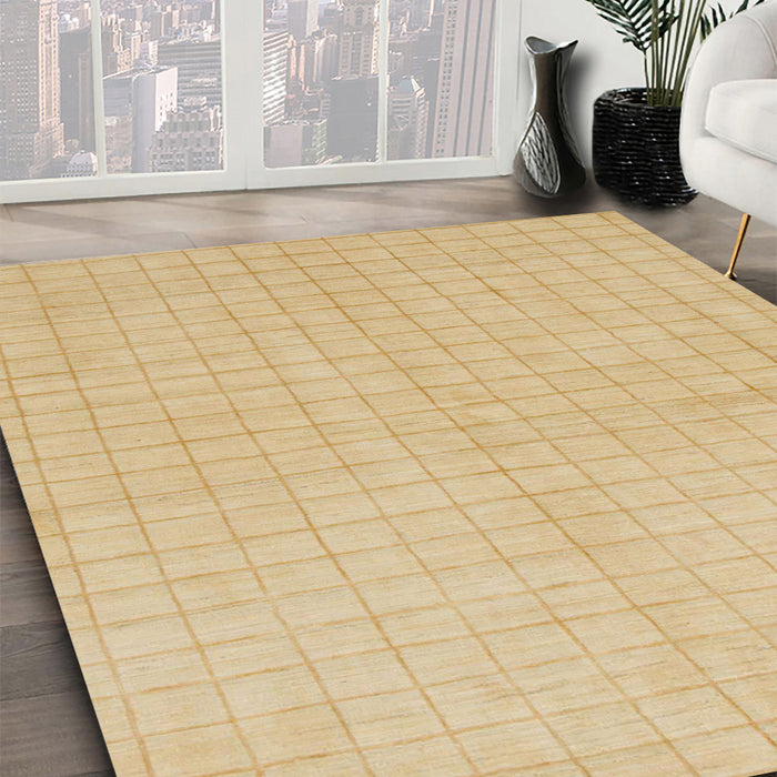 Machine Washable Abstract Yellow Rug in a Family Room, wshabs1537