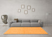 Machine Washable Solid Orange Modern Area Rugs in a Living Room, wshabs1537org