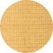 Round Machine Washable Solid Brown Modern Rug, wshabs1537brn