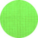 Round Solid Green Modern Rug, abs1537grn