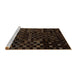 Sideview of Machine Washable Abstract Sepia Brown Rug, wshabs1538