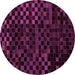 Round Machine Washable Abstract Pink Modern Rug, wshabs1538pnk