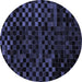 Round Abstract Blue Modern Rug, abs1538blu