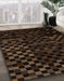 Machine Washable Abstract Sepia Brown Rug in a Family Room, wshabs1538