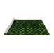 Sideview of Machine Washable Abstract Green Modern Area Rugs, wshabs1538grn