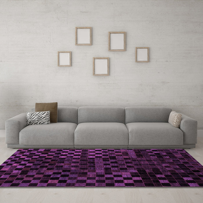 Machine Washable Abstract Purple Modern Area Rugs in a Living Room, wshabs1538pur