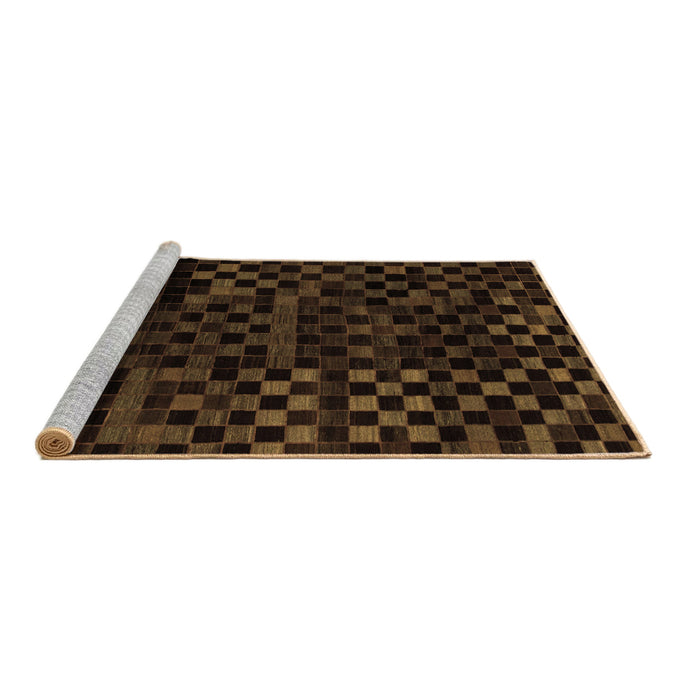 Sideview of Machine Washable Abstract Brown Modern Rug, wshabs1538brn