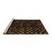 Sideview of Machine Washable Abstract Brown Modern Rug, wshabs1538brn