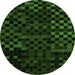 Round Abstract Green Modern Rug, abs1538grn