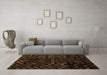 Machine Washable Abstract Brown Modern Rug in a Living Room,, wshabs1538brn