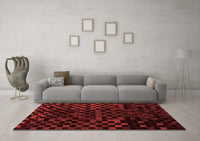 Machine Washable Abstract Red Modern Rug, wshabs1538red