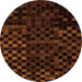 Round Abstract Orange Modern Rug, abs1538org