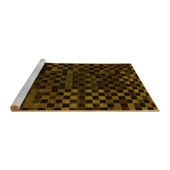 Sideview of Machine Washable Abstract Yellow Modern Rug, wshabs1538yw