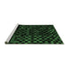 Sideview of Machine Washable Abstract Emerald Green Modern Area Rugs, wshabs1538emgrn